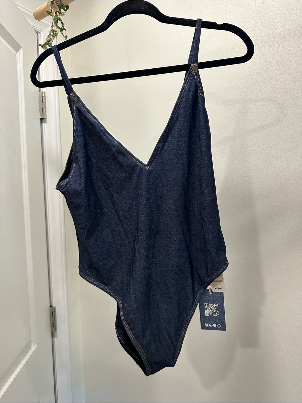 Faux Denim Cheeky Bathing Suit by aerie